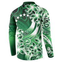 Cook Islands Tattoo Button Sweatshirt Plumeria Polynesian Pattern LT9 - Polynesian Pride