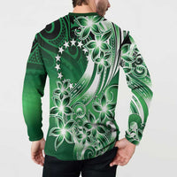 Cook Islands Tattoo Button Sweatshirt Plumeria Polynesian Pattern LT9 - Polynesian Pride