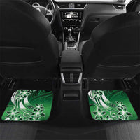 Cook Islands Tattoo Car Mats Plumeria Polynesian Pattern LT9 Set 2pcs - Back Green - Polynesian Pride