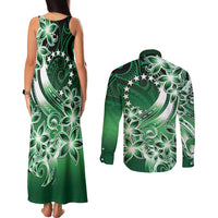 Cook Islands Tattoo Couples Matching Tank Maxi Dress and Long Sleeve Button Shirt Plumeria Polynesian Pattern LT9 - Polynesian Pride