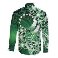 Cook Islands Tattoo Long Sleeve Button Shirt Plumeria Polynesian Pattern LT9 - Polynesian Pride