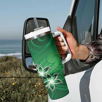 Cook Islands Tattoo Tumbler With Handle Plumeria Polynesian Pattern LT9 - Polynesian Pride