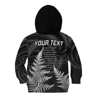 Personalised New Zealand Rugby Kid Hoodie Aotearoa Ka Mate Haka All Black Mix Ta Moko White Style LT9 - Polynesian Pride