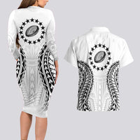 World Rugby Cook Islands Couples Matching Long Sleeve Bodycon Dress and Hawaiian Shirt Kukis Make History - Polynesian Pride