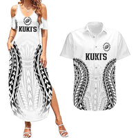 World Rugby Cook Islands Couples Matching Summer Maxi Dress and Hawaiian Shirt Kukis Make History LT9 White - Polynesian Pride