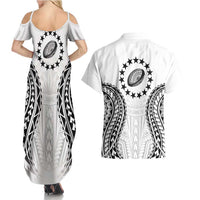 World Rugby Cook Islands Couples Matching Summer Maxi Dress and Hawaiian Shirt Kukis Make History LT9 - Polynesian Pride
