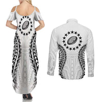 World Rugby Cook Islands Couples Matching Summer Maxi Dress and Long Sleeve Button Shirt Kukis Make History LT9 - Polynesian Pride