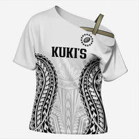 World Rugby Cook Islands Cross Shoulder Shirt Kukis Make History LT9 Female White - Polynesian Pride