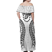 World Rugby Cook Islands Family Matching Off Shoulder Maxi Dress and Hawaiian Shirt Kukis Make History - Polynesian Pride