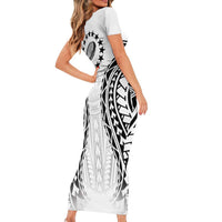 World Rugby Cook Islands Family Matching Short Sleeve Bodycon Dress and Hawaiian Shirt Kukis Make History - Polynesian Pride