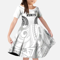 World Rugby Cook Islands Kid Short Sleeve Dress Kukis Make History LT9 KID White - Polynesian Pride
