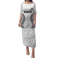 World Rugby Cook Islands Puletasi Kukis Make History LT9 Long Dress White - Polynesian Pride