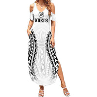 World Rugby Cook Islands Summer Maxi Dress Kukis Make History LT9 Women White - Polynesian Pride