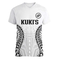 World Rugby Cook Islands Women V-Neck T-Shirt Kukis Make History LT9 Female White - Polynesian Pride