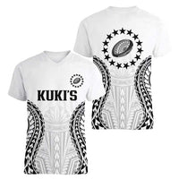 World Rugby Cook Islands Women V-Neck T-Shirt Kukis Make History LT9 - Polynesian Pride