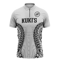 World Rugby Cook Islands Zipper Polo Shirt Kukis Make History LT9 White - Polynesian Pride