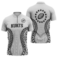 World Rugby Cook Islands Zipper Polo Shirt Kukis Make History LT9 - Polynesian Pride