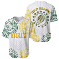 World Rugby Cook Islands Baseball Jersey White Polynesian Tribal Pattern - Polynesian Pride