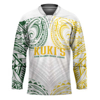 World Rugby Cook Islands Hockey Jersey White Polynesian Tribal Pattern LT9 Unisex White - Polynesian Pride