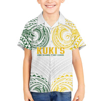 World Rugby Cook Islands Kid Hawaiian Shirt White Polynesian Tribal Pattern LT9 Kid White - Polynesian Pride