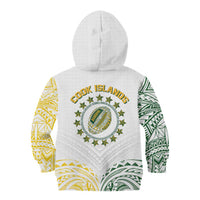 World Rugby Cook Islands Kid Hoodie White Polynesian Tribal Pattern - Polynesian Pride