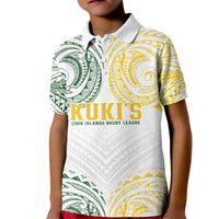 World Rugby Cook Islands Kid Polo Shirt White Polynesian Tribal Pattern LT9 Kid White - Polynesian Pride