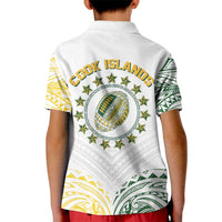 World Rugby Cook Islands Kid Polo Shirt White Polynesian Tribal Pattern LT9 - Polynesian Pride
