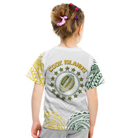 World Rugby Cook Islands Kid T Shirt White Polynesian Tribal Pattern LT9 - Polynesian Pride
