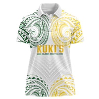 World Rugby Cook Islands Women Polo Shirt White Polynesian Tribal Pattern LT9 Female White - Polynesian Pride