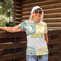 World Rugby Cook Islands Women Polo Shirt White Polynesian Tribal Pattern LT9 - Polynesian Pride