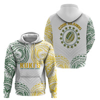 World Rugby Cook Islands Zip Hoodie White Polynesian Tribal Pattern - Polynesian Pride
