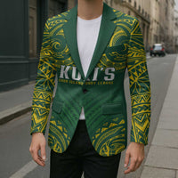 World Rugby Cook Islands Blazer Green Polynesian Tribal Pattern - Polynesian Pride