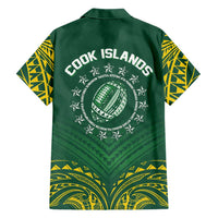 World Rugby Cook Islands Hawaiian Shirt Green Polynesian Tribal Pattern LT9 - Polynesian Pride