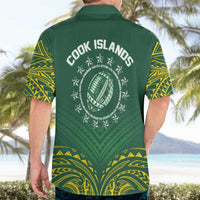 World Rugby Cook Islands Hawaiian Shirt Green Polynesian Tribal Pattern LT9 - Polynesian Pride