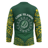 World Rugby Cook Islands Hockey Jersey Green Polynesian Tribal Pattern - Polynesian Pride