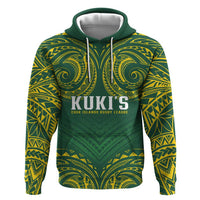 World Rugby Cook Islands Hoodie Green Polynesian Tribal Pattern - Polynesian Pride