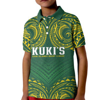World Rugby Cook Islands Kid Polo Shirt Green Polynesian Tribal Pattern LT9 Kid Green - Polynesian Pride