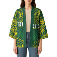World Rugby Cook Islands Kimono Green Polynesian Tribal Pattern - Polynesian Pride