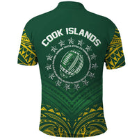 World Rugby Cook Islands Polo Shirt Green Polynesian Tribal Pattern LT9 - Polynesian Pride