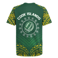 World Rugby Cook Islands Rugby Jersey Green Polynesian Tribal Pattern - Polynesian Pride