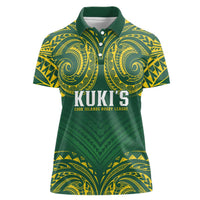 World Rugby Cook Islands Women Polo Shirt Green Polynesian Tribal Pattern LT9 Female Green - Polynesian Pride