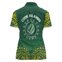 World Rugby Cook Islands Women Polo Shirt Green Polynesian Tribal Pattern LT9 - Polynesian Pride