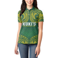 World Rugby Cook Islands Women Polo Shirt Green Polynesian Tribal Pattern LT9 - Polynesian Pride