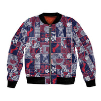 Guam Felis Pasgua Bomber Jacket Pacific Patchwork Xmas Vibes - Polynesian Pride
