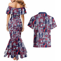 Guam Felis Pasgua Couples Matching Mermaid Dress and Hawaiian Shirt Pacific Patchwork Xmas Vibes LT9 - Polynesian Pride