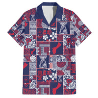 Guam Felis Pasgua Family Matching Off The Shoulder Long Sleeve Dress and Hawaiian Shirt Pacific Patchwork Xmas Vibes - Polynesian Pride