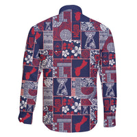 Guam Felis Pasgua Family Matching Off Shoulder Maxi Dress and Hawaiian Shirt Pacific Patchwork Xmas Vibes LT9 - Polynesian Pride