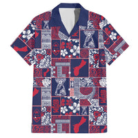 Guam Felis Pasgua Hawaiian Shirt Pacific Patchwork Xmas Vibes LT9 Blue - Polynesian Pride