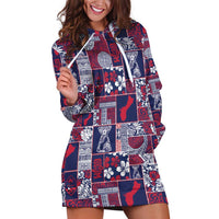 Guam Felis Pasgua Hoodie Dress Pacific Patchwork Xmas Vibes - Polynesian Pride