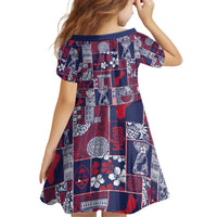 Guam Felis Pasgua Kid Short Sleeve Dress Pacific Patchwork Xmas Vibes LT9 - Polynesian Pride